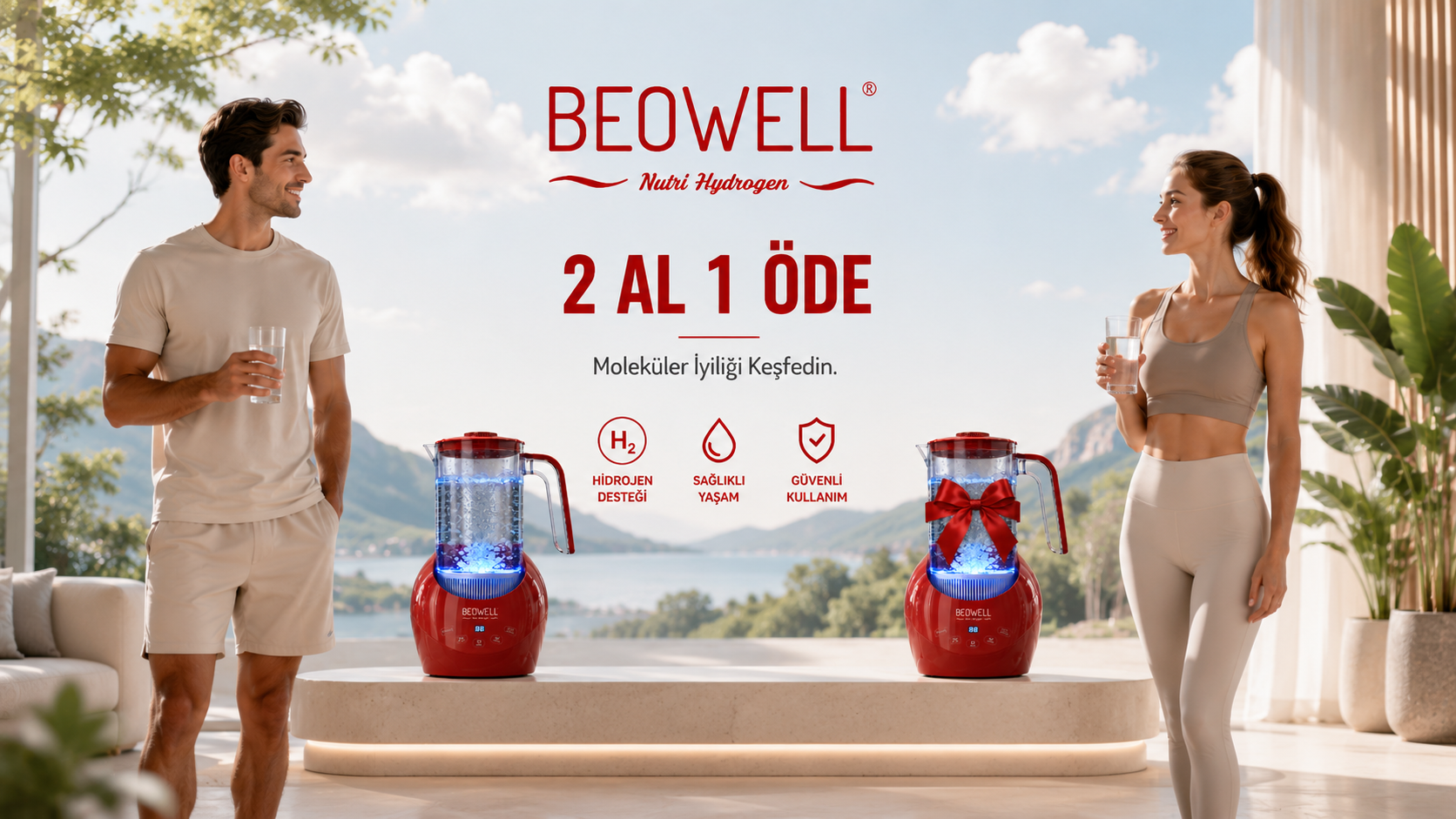 Beowell Nutri Hydrogen 2 Al 1 Öde kampanya görseli - yaşam tarzı konsepti