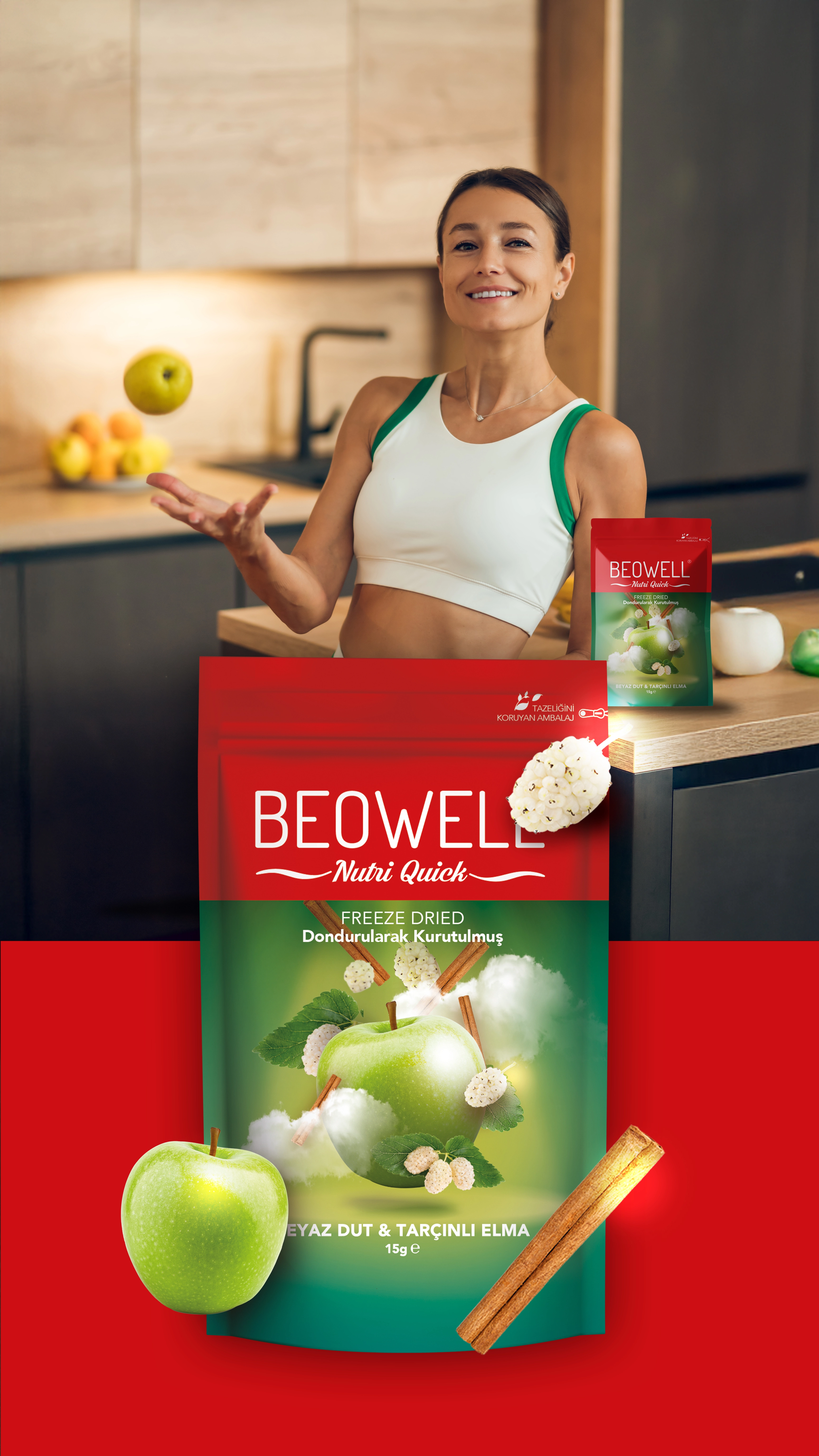 BEOWELL NUTRI QUICK - BEYAZ DUT &TARÇINLI ELMA