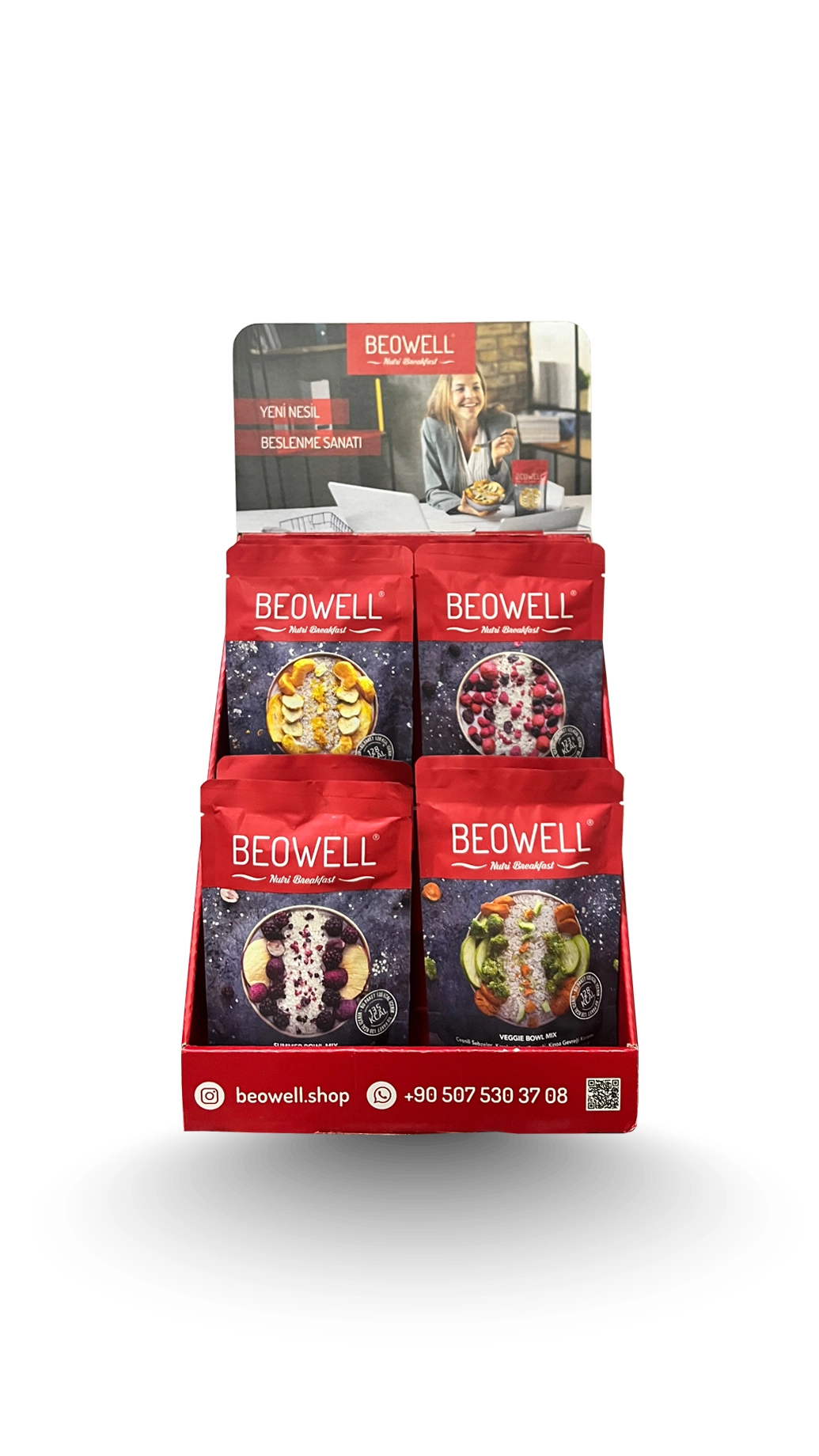 BEOWELL NUTRI BREAKFAST MASAÜSTÜ STANTLI ÜRÜN SETİ