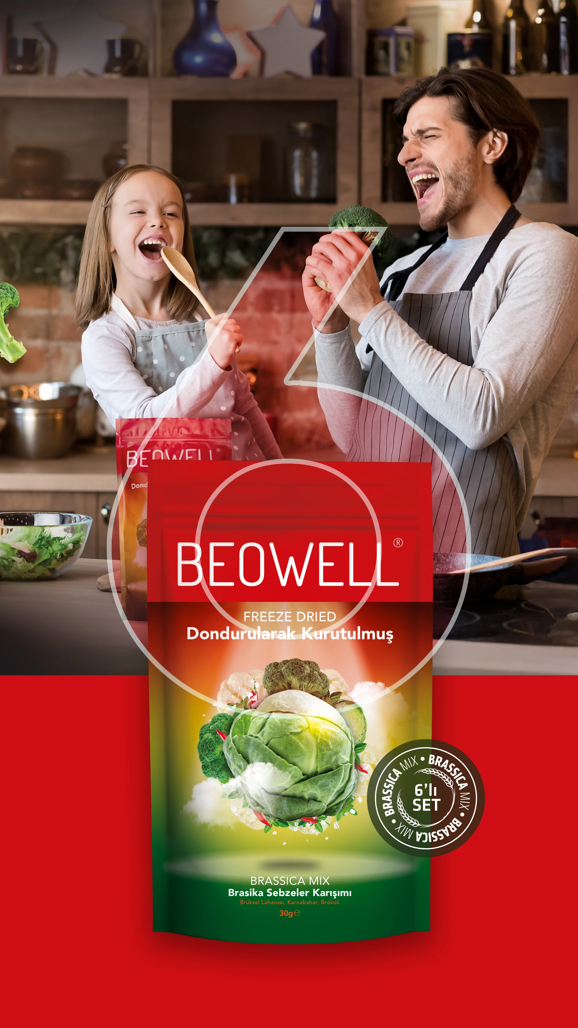 BRASSICA MIX 6’LI SET | BRÜKSEL LAHANASI, KARNABAHAR, BROKOLİ, KIRMIZI TOZ BİBER, SARIMSAK, KEKİK VE KAYA TUZU  | BRASİKA SEBZELER KARIŞIMI |