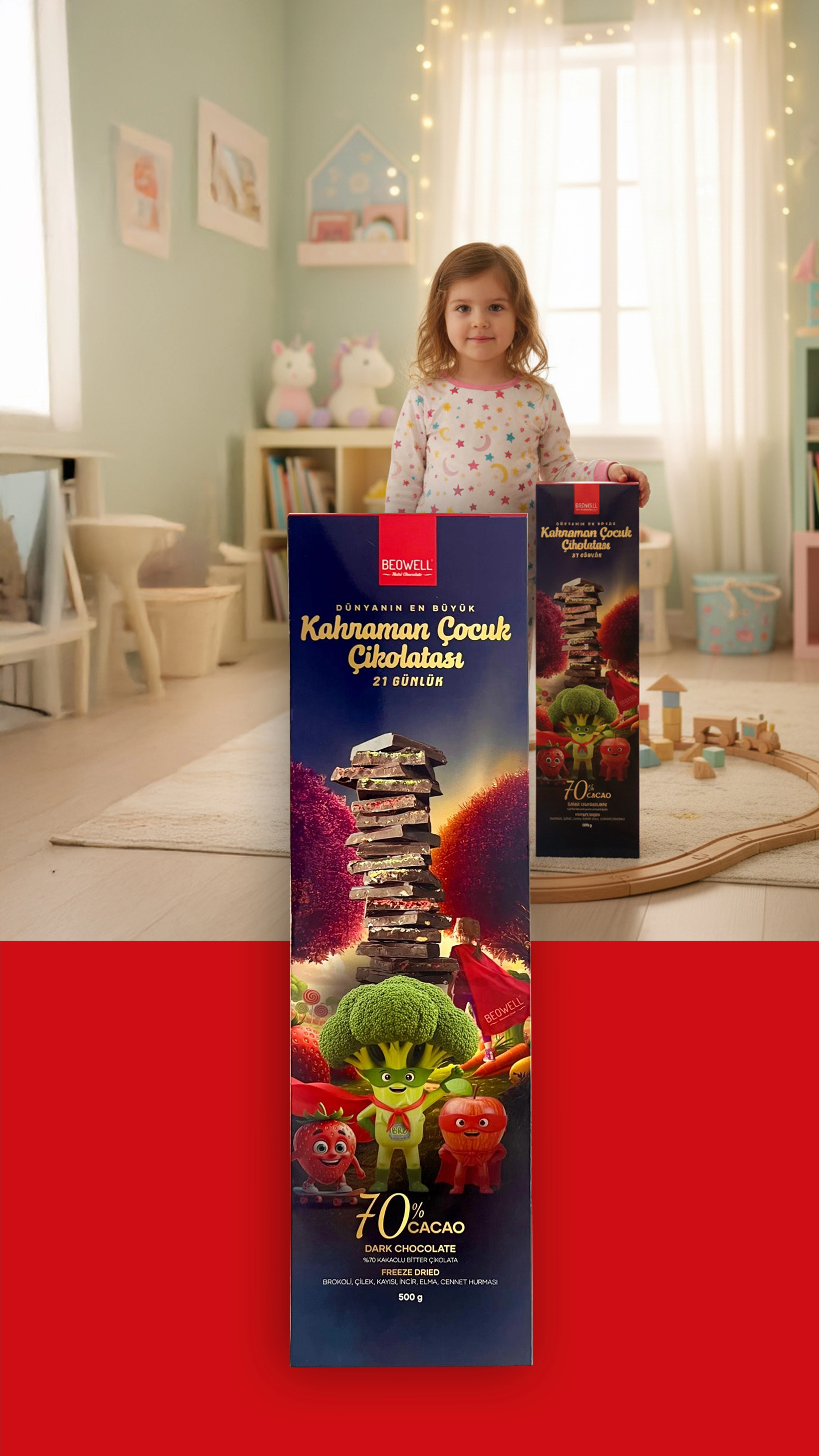 BEOWELL NUTRI CHOCOLATE KAHRAMAN ÇOCUK ÇİKOLATASI 