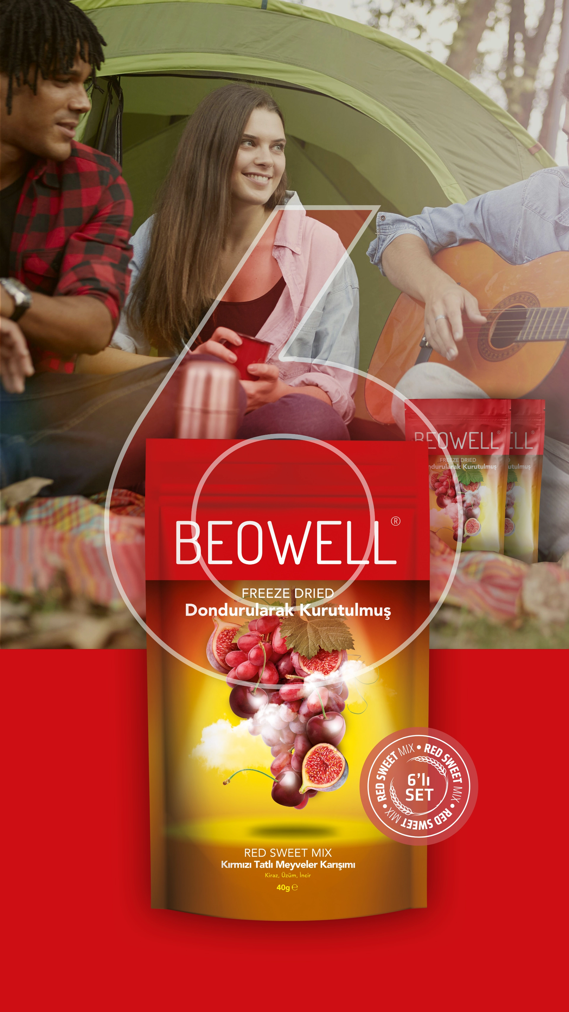 RED SWEET MIX 6’LI SET | KİRAZ, ÜZÜM, İNCİR | KIRMIZI TATLI MEYVELER KARIŞIMI |